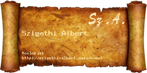 Szigethi Albert névjegykártya